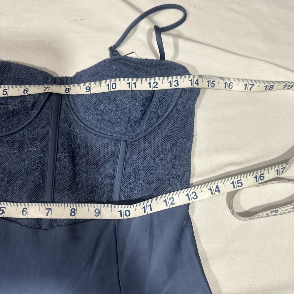 NEW $123 ASTR THE LABEL [ Small ] Aria Lace bustier Midi Dress Dusty Blue #T2144 - Picture 4 of 14